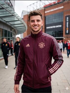 Adidas NWT Manchester United Adidas Quarter-Zip Training Jacket - Maroon Sz S